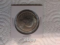 1942 NOUVELLE-ZÉLANDE ROYAUME-UNI Roi George VI VIEIL Argent 1/2 Couronne Pièce BU