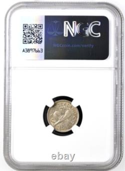 1942 Nouvelle-Zélande 3 Pence, Un Point, NGC MS 62, KM-7, Type Rare