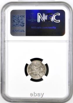 1942 Nouvelle-Zélande 3 pence, un point, NGC MS 62, KM-7, type rare