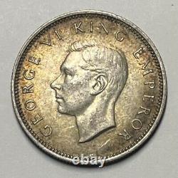 1942, Un Shilling, Pièce D'argent De Nouvelle-zélande, Livraison Gratuite