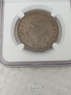 1943 Nouvelle-Zélande Demi Couronne, George VI Roi Empereur, NGC AU 53