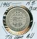 1945 Nouvelle-zélande Argent Demi-couronne Meilleur Grade Gem Bu