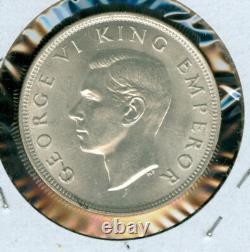 1945 Nouvelle-Zélande Argent Demi-Couronne Meilleur Grade Gem Bu