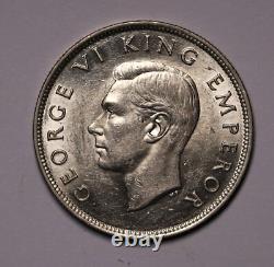 1946 Nouvelle-Zélande NZ Demi-couronne en argent George VI KM#? 11 AU/ Unc
