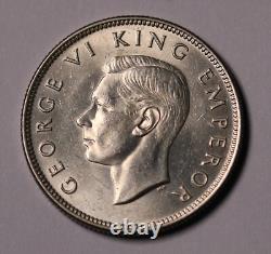 1946 Nouvelle-Zélande NZ Florin en Argent George VI KM#10 AU/Unc Monnaie