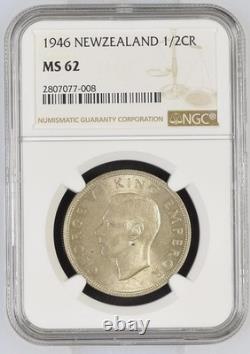 1946 Nouvelle-Zélande demi-couronne NGC MS62