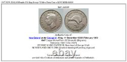 1947 NOUVELLE-ZÉLANDE sous le règne du roi George VI du Royaume-Uni, pièce de monnaie florin en argent avec l'oiseau KIWI i92080