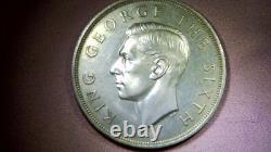 1949 NOUVELLE-ZÉLANDE MONNAIE COURONNE SILVER FERN PLANT sous le roi britannique George VI