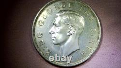1949 NOUVELLE-ZÉLANDE MONNAIE COURONNE SILVER FERN PLANT sous le roi britannique George VI