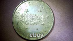 1949 NOUVELLE-ZÉLANDE MONNAIE COURONNE SILVER FERN PLANT sous le roi britannique George VI