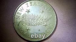 1949 NOUVELLE-ZÉLANDE MONNAIE COURONNE SILVER FERN PLANT sous le roi britannique George VI