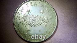 1949 NOUVELLE-ZÉLANDE MONNAIE COURONNE SILVER FERN PLANT sous le roi britannique George VI