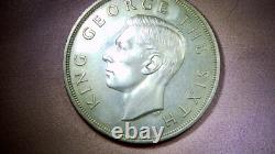 1949 NOUVELLE-ZÉLANDE MONNAIE COURONNE SILVER FERN PLANT sous le roi britannique George VI