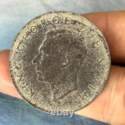 1949 NOUVELLE-ZÉLANDE Roi George VI FERN PLANT UK Vintage Couronne en argent Coin 18g