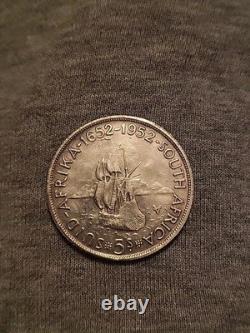1952 NOUVELLE-ZÉLANDE Roi George VI PLANTE DE FOUGÈRE UK Monnaie en Couronne Argent Vintage i101244