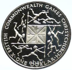 1974 Nouvelle-zelande X Jeux Du Commonwealth Elizabeth II Proof Argent $1 Coin I104048