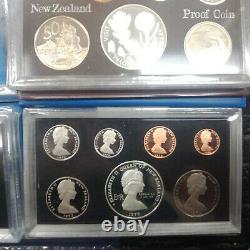 1975-1985 New Zealand Proof Coin Set (plus De 9 Oz D'argent Fin)