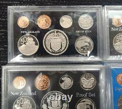 1975-1985 New Zealand Proof Coin Set (plus De 9 Oz D'argent Fin)