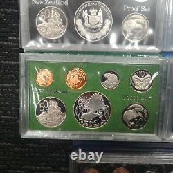 1975-1985 New Zealand Proof Coin Set (plus De 9 Oz D'argent Fin)