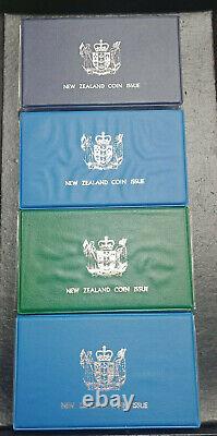1977-1980 New Zealand Proof Coin Set, 5 Sets Au Total, 2x1978 (plus De 4 Oz D'argent)