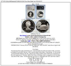 1977 NOUVELLE-ZÉLANDE Elizabeth II JOUR DE WAITANGI Preuve de pièce de monnaie en argent d'un dollar NGC i106539