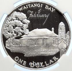 1977 Nouvelle-zelande Elizabeth II Waitangi Jour Proof Silver Dollar Coin Ngc I106313