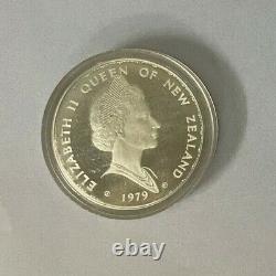 1979 Elizabeth 2 Reine De Nouvelle-zélande 1 $ Preuve. 925 Pièce D'argent 27,3 Grams