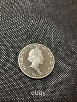 1979 Elizabeth II Reine De Nouvelle-zélande. 925 Argent Proof Un Dollar! E3929dxxx