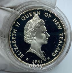1981 Nouvelle-zelande Royaume-uni Reine Elizabeth II Royal Visit Proof Argent $1 Pièce I114731