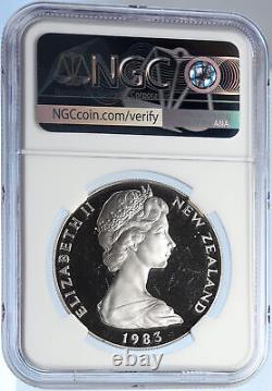 1983 Nouvelle-zelande Reine Elizabeth II Coinage Ann Proof Argent $1 Coin Ngc I105640