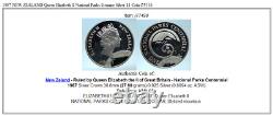 1987 Nouvelle Zelande Parcs Nationaux De La Reine Elizabeth II Argent Véritable 1 $ Pièce I77498