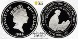 1994 Nouvelle-Zélande 5 dollars Naissance de la princesse Elizabeth Argent PCGS PR69 DCAM