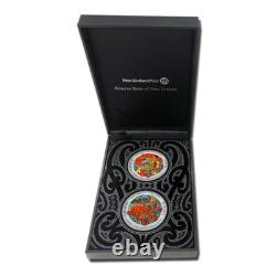 2 X 1 Dollar Kupe Le Grand Navigateur Ensemble Nouvelle-Zélande 2 X 1 Oz Argent PP 2019