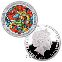 2 X 1 Dollar Kupe Le Grand Navigateur Ensemble Nouvelle-Zélande 2 X 1 Oz Argent PP 2019