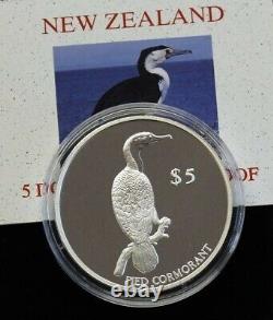2000 New Zeland Officiel Proof Set (7) Avec Silver Pied Cormorant $5 -very Rare