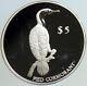2000 Nouvelle Zelande Elizabeth Ii Pied Cormorant Bird Proof Argent $5 Coin I101157