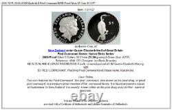 2000 Nouvelle Zelande Elizabeth II Pied Cormorant Bird Proof Argent $5 Coin I101157