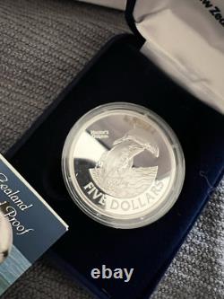 2002 Nouvelle-Zélande 5 Dollars Argent Épreuve Dauphin de Hector