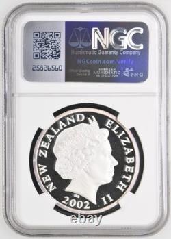 2002 Nouvelle-Zélande Argent 5 Dollars Épreuve Dauphins de Hector NGC PF 69 ULTRA CAMEO