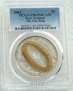 2003 New Zealand Lord Of The Rings One Ring $1 Silver Proof Coin Pcgs Pr69 Dcam