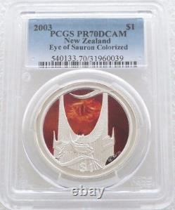 2003 New Zealand Lord Of The Rings Sauron $1 Dollar Silver Proof Coin Pcgs Pr70