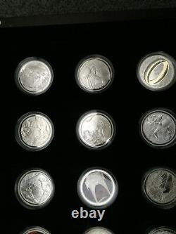 2003 Seigneur Des Anneaux 24 Silver Proof Coins Set! Rares