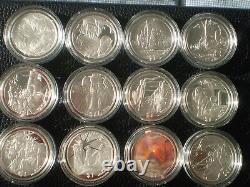2003 Seigneur Des Anneaux 24 Silver Proof Coins Set! Rares