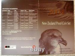2004 NOUVELLE-ZÉLANDE OFFICIEL SET DE PREUVE (7) avec SILVER CHATHAM ISL. TAIKO 5 $ RARE