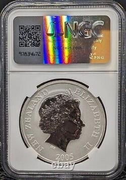 2005 Nouvelle-Zélande Rowi Kiwi Dollar en argent NGC MS70