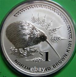 2006 Nouvelle-Zélande 1 oz. Argent North Island Brown Kiwi Gem BU dans OGP #SP88