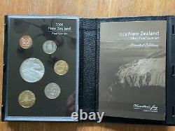 2008 New Zealand Proof Coin Set Avec La Grenouille D'argent Hamilton