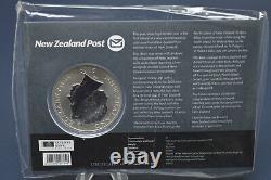 2009 Nouvelle-zélande $1 Kiwi 1 Oz Pièce D'argent On Card