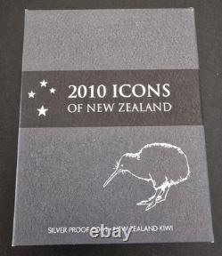 2010 1 oz Argent Épreuve 'Icônes de la Nouvelle-Zélande' Pièce Kiwi