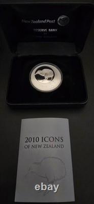 2010 1 oz Argent Épreuve 'Icônes de la Nouvelle-Zélande' Pièce Kiwi